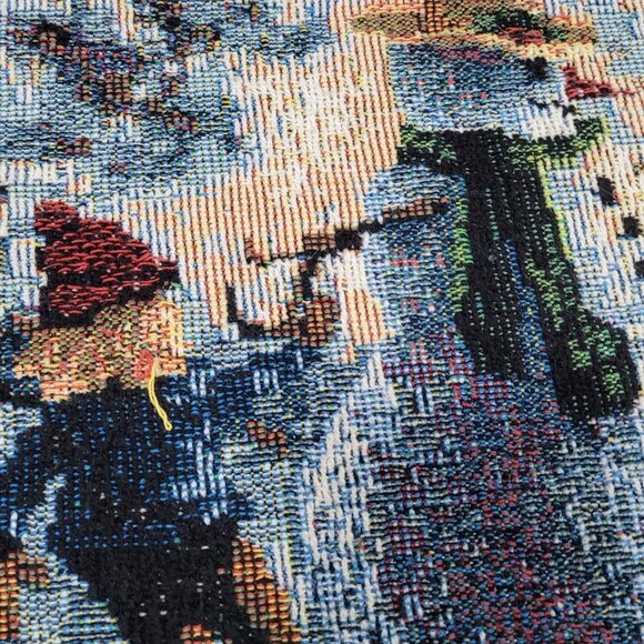 Nicky Boehme Covered Bridge Christmas Winter Woven Tapestry Throw Blanket 58x48" - Picture 5 of 7